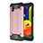 Funda Bumper Silicona y Plastico Mate Carcasa para Samsung Galaxy M01 Core Oro Rosa