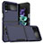 Funda Bumper Silicona y Plastico Mate Carcasa para Samsung Galaxy Z Flip4 5G Azul