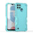 Funda Bumper Silicona y Plastico Mate Carcasa QW1 para Realme C21Y Azul Claro