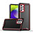 Funda Bumper Silicona y Plastico Mate Carcasa QW1 para Samsung Galaxy A72 4G Rojo y Negro