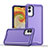 Funda Bumper Silicona y Plastico Mate Carcasa QW1 para Samsung Galaxy F04 Morado