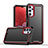 Funda Bumper Silicona y Plastico Mate Carcasa QW1 para Samsung Galaxy Jump3 5G Rojo y Negro