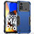 Funda Bumper Silicona y Plastico Mate Carcasa QW1 para Xiaomi Poco M4 Pro 4G Azul