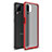 Funda Bumper Silicona y Plastico Mate Carcasa U01 para Samsung Galaxy F12 Rojo