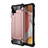 Funda Bumper Silicona y Plastico Mate Carcasa WL1 para Samsung Galaxy F12 Oro Rosa