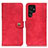 Funda de Cuero Cartera con Soporte Carcasa A01D para Samsung Galaxy S24 Ultra 5G Rojo