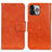 Funda de Cuero Cartera con Soporte Carcasa A02 para Apple iPhone 13 Pro Max Naranja