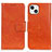 Funda de Cuero Cartera con Soporte Carcasa A02 para Apple iPhone 14 Naranja