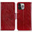 Funda de Cuero Cartera con Soporte Carcasa A02 para Apple iPhone 15 Pro Max Rojo