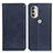 Funda de Cuero Cartera con Soporte Carcasa A02D para Motorola Moto G51 5G Azul