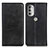 Funda de Cuero Cartera con Soporte Carcasa A02D para Motorola Moto G51 5G Negro