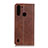 Funda de Cuero Cartera con Soporte Carcasa A02D para Motorola Moto One Fusion Marron