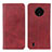 Funda de Cuero Cartera con Soporte Carcasa A02D para Nokia C200 Rojo