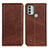 Funda de Cuero Cartera con Soporte Carcasa A02D para Nokia C31 Marron