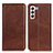 Funda de Cuero Cartera con Soporte Carcasa A02D para Samsung Galaxy S21 FE 5G Marron