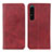 Funda de Cuero Cartera con Soporte Carcasa A02D para Sony Xperia 1 IV SO-51C Rojo