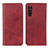 Funda de Cuero Cartera con Soporte Carcasa A02D para Sony Xperia 10 III Lite Rojo