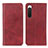 Funda de Cuero Cartera con Soporte Carcasa A02D para Sony Xperia 10 IV SO-52C Rojo