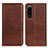 Funda de Cuero Cartera con Soporte Carcasa A02D para Sony Xperia 5 III SO-53B Marron