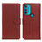 Funda de Cuero Cartera con Soporte Carcasa A03D para Motorola Moto G71 5G Marron