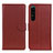 Funda de Cuero Cartera con Soporte Carcasa A03D para Sony Xperia 1 IV SO-51C Marron