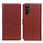 Funda de Cuero Cartera con Soporte Carcasa A03D para Sony Xperia 10 III Lite Marron