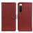 Funda de Cuero Cartera con Soporte Carcasa A03D para Sony Xperia 10 IV Marron