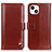 Funda de Cuero Cartera con Soporte Carcasa A04 para Apple iPhone 13 Marron