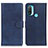 Funda de Cuero Cartera con Soporte Carcasa A04D para Motorola Moto E20 Azul