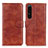 Funda de Cuero Cartera con Soporte Carcasa A04D para Sony Xperia 1 IV SO-51C Marron