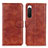 Funda de Cuero Cartera con Soporte Carcasa A04D para Sony Xperia 10 IV SO-52C Marron