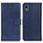 Funda de Cuero Cartera con Soporte Carcasa A04D para Sony Xperia Ace III Azul