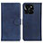 Funda de Cuero Cartera con Soporte Carcasa A05D para Huawei Honor X6a Azul