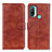 Funda de Cuero Cartera con Soporte Carcasa A05D para Motorola Moto E40 Marron