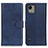 Funda de Cuero Cartera con Soporte Carcasa A05D para Nokia C110 Azul