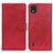 Funda de Cuero Cartera con Soporte Carcasa A05D para Nokia C2 2nd Edition Rojo