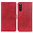 Funda de Cuero Cartera con Soporte Carcasa A05D para Sony Xperia 10 III Lite Rojo