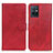 Funda de Cuero Cartera con Soporte Carcasa A05D para Vivo T1 5G India Rojo