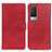 Funda de Cuero Cartera con Soporte Carcasa A05D para Vivo V21e 5G Rojo