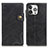 Funda de Cuero Cartera con Soporte Carcasa A06 para Apple iPhone 14 Pro Max Negro