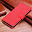 Funda de Cuero Cartera con Soporte Carcasa A06D para Huawei Honor X6a Rojo