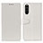 Funda de Cuero Cartera con Soporte Carcasa A06D para Sony Xperia 10 III Blanco