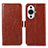 Funda de Cuero Cartera con Soporte Carcasa A07D para Huawei Nova 11 Marron