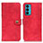 Funda de Cuero Cartera con Soporte Carcasa A07D para Motorola Moto Edge 20 5G Rojo