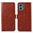 Funda de Cuero Cartera con Soporte Carcasa A07D para Motorola Moto G 5G (2023) Marron