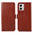 Funda de Cuero Cartera con Soporte Carcasa A07D para Motorola Moto G53 5G Marron