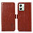 Funda de Cuero Cartera con Soporte Carcasa A07D para Motorola Moto G54 5G Marron