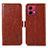 Funda de Cuero Cartera con Soporte Carcasa A07D para Motorola Moto G84 5G Marron