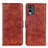 Funda de Cuero Cartera con Soporte Carcasa A07D para Nokia C32 Marron