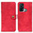 Funda de Cuero Cartera con Soporte Carcasa A07D para Oppo Reno5 A Rojo